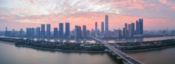 istock panoramic view of changsha skyline in sunrise 1061089836