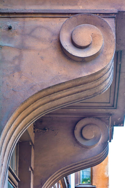 istock Urban city classic style building with decorative elements. Old town house 1061092032