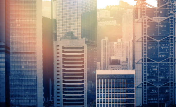 istock Hong Kong City View against sun ray 1061092300