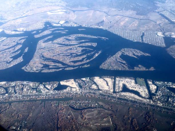 istock Dnipro river landscape from the flight 1061099060