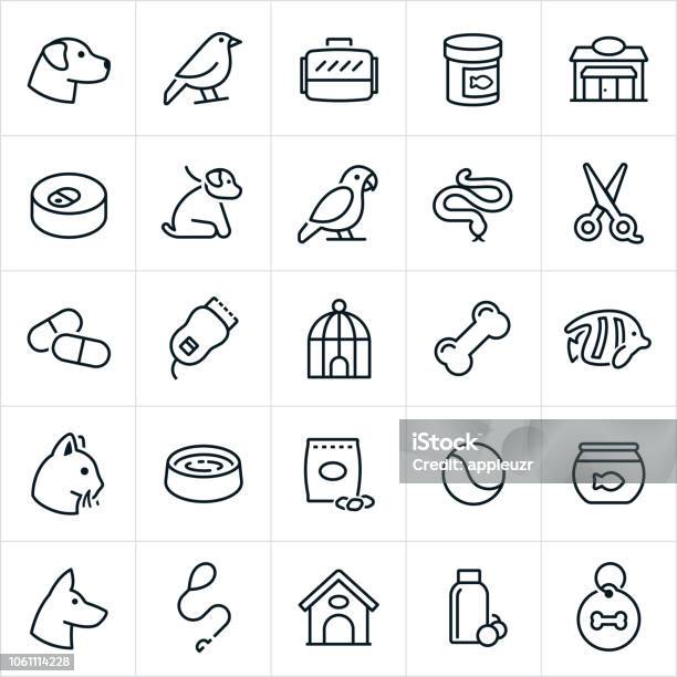 Pet Shop Icons Stock Illustration - Download Image Now - Icon Symbol, Parrot, Dog