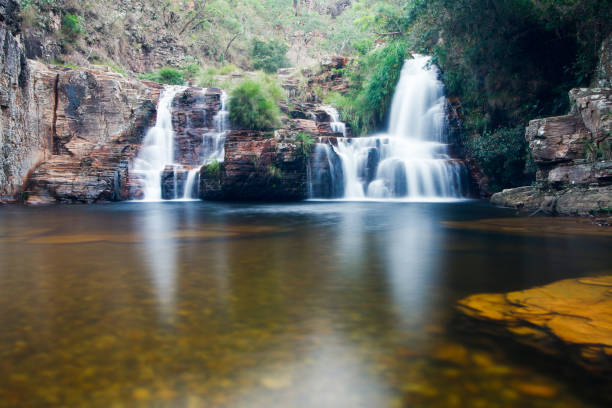 Grito waterfall, sun trail, Capitolio Minas Gerais Waterfall with long exposure effect, Grito waterfall, sun trail, Capitolio Minas Gerais, Cachoeira do Grito, capitolio stock pictures, royalty-free photos & images