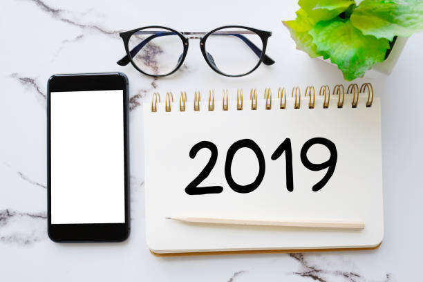 istock Smart phone with blank screen and blank notebook paper background, mock up, flat lay 1061120792