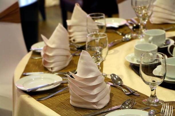 istock Hotel ballroom table setting and arrangement 1061121716