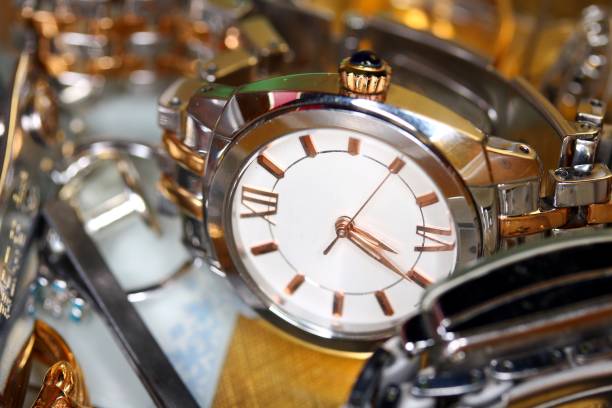 istock Women wrist watch inside jewelry box 1061123468