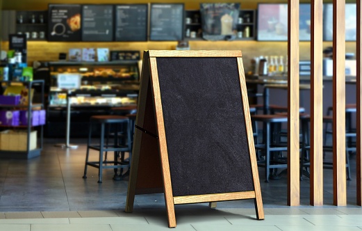 Restaurant sidewalk chalkboard sign board