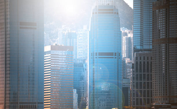 istock Hong Kong Cityscraper with sun ray 1061131004
