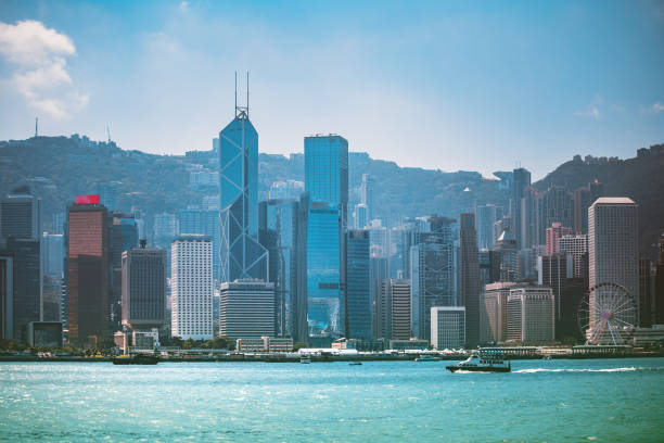 istock Hong Kong Cityscraper with sun ray 1061132126