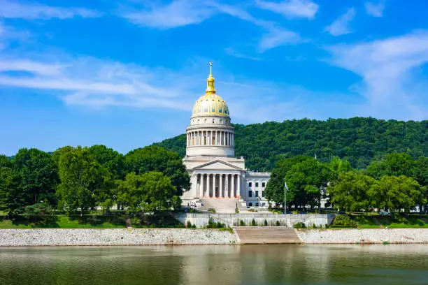 The State Capitol of West Virginia on a sunny day.