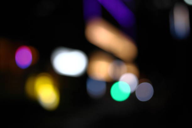 Cityscape illuminations of night Blur background texture