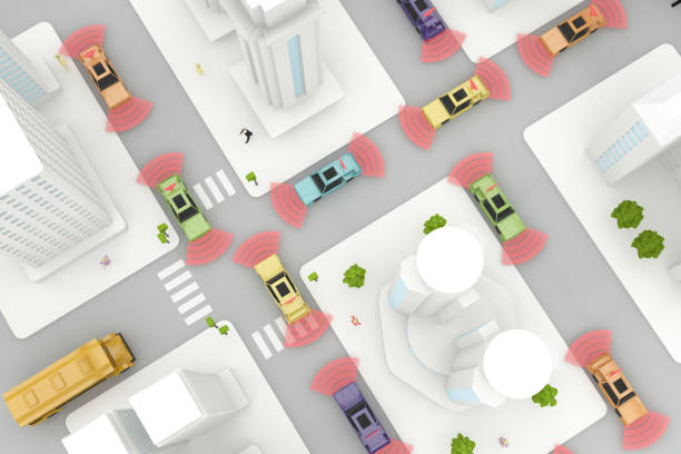 istock Autonomous, Self Driving, Driverless, Connected Car, Smart City Concept 1061145344