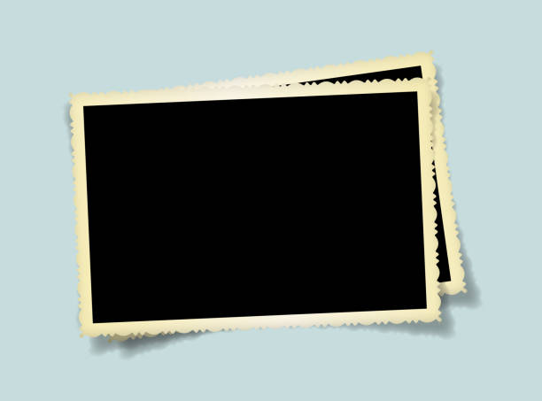Vector blank old picture frame textured isolated