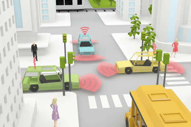 istock Autonomous, Self Driving, Driverless, Connected Car, Smart City Concept 1061149006