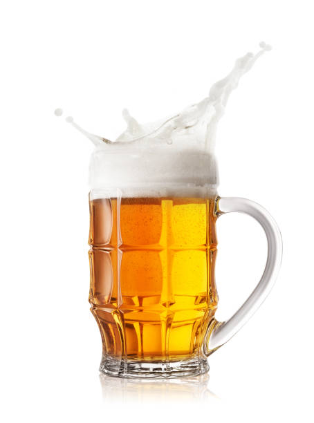 istock Foam splash in the faceted beer mug 1061159372