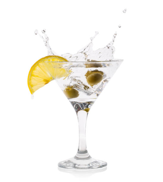 istock Martini splash with olives in a transparent glass 1061159418