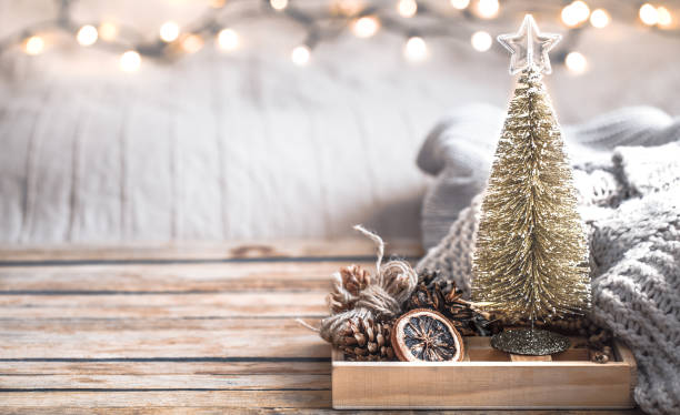 istock Christmas festive decor still life on wooden background 1061159806