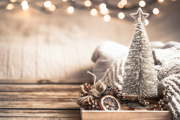 istock Christmas festive decor still life on wooden background 1061159816