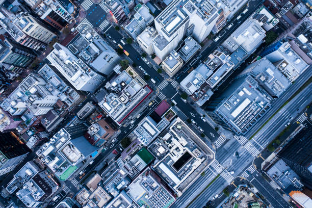 Aerial view in urban areas.