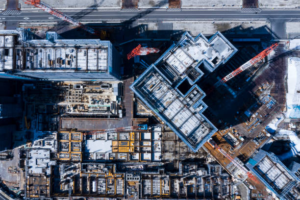 istock Aerial shooting of building construction site. 1061163444