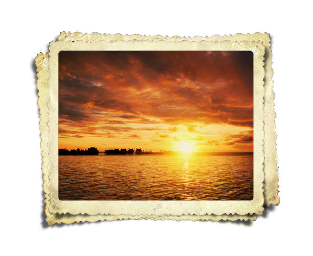 istock Sunrise in old picture background 1061163532