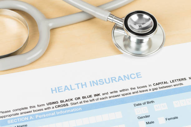 istock Health insurance application form with stethoscope concept for life planning 1061167388