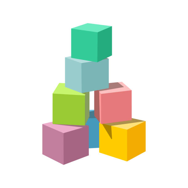 パステル カラーのベクトル空ブロックのタワーの建物 - ブロック点のイラスト素材／クリップアート素材／マンガ素材／アイコン素材