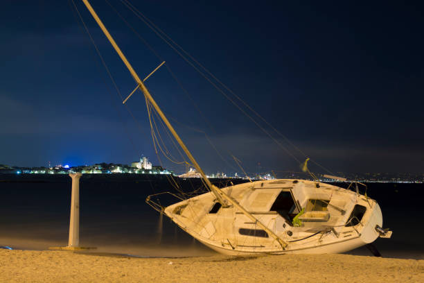 istock Yacht stranded in Antibes 1061179370