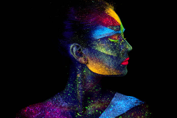 Close up UV abstract portrait