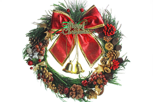 istock Christmas wreath on a white background 1061186474