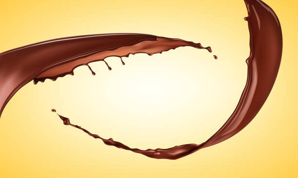 illustrazioni stock, clip art, cartoni animati e icone di tendenza di schizzi di cioccolato vettoriale realistici - heat dispersion