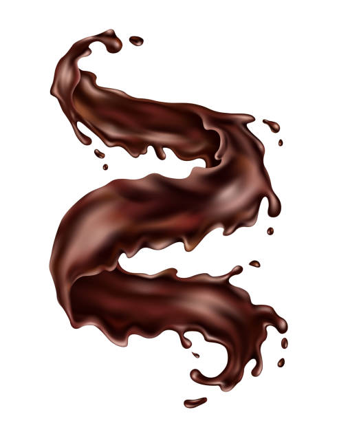 illustrazioni stock, clip art, cartoni animati e icone di tendenza di splash di cioccolato realistico vettoriale - heat dispersion