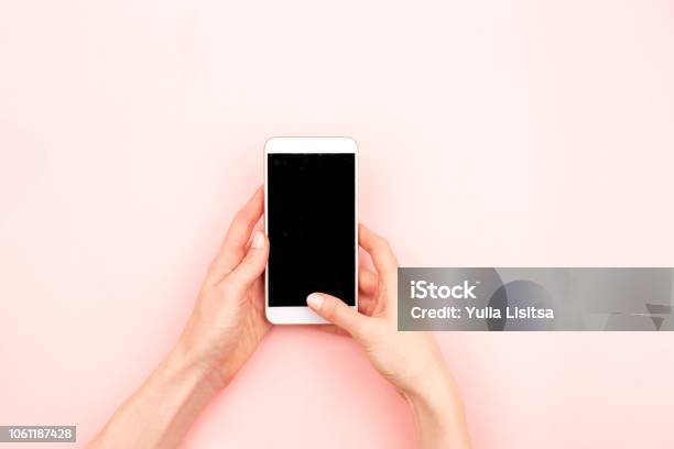 Woman Hands And A Smartphone Stock Photo - Download Image Now - Smart Phone, Telephone, Hand