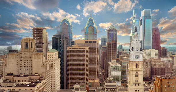 Downtown skyline close up.