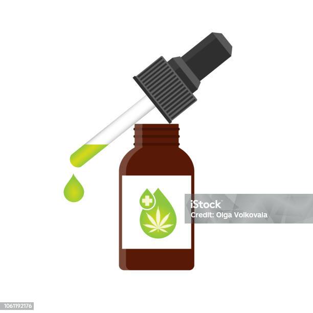Cbd Oil Hemp Products Stock Illustration - Download Image Now - Cooking Oil, Essential Oil, Jar