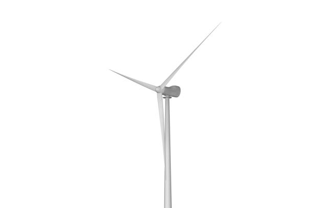 Wind turbines on a renewable energy farm in a rural Serbian landscape, operating under bright sunny skies, highlighting sustainable green energy sources.