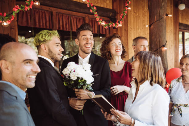 istock gay Men Exchanging Vows On Their Wedding Day 1061195324