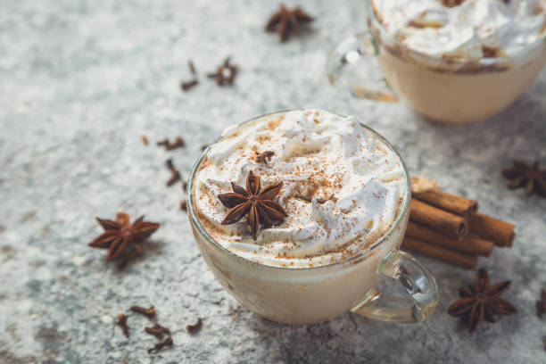istock Chai latte and ingredients on concrete background 1061197608