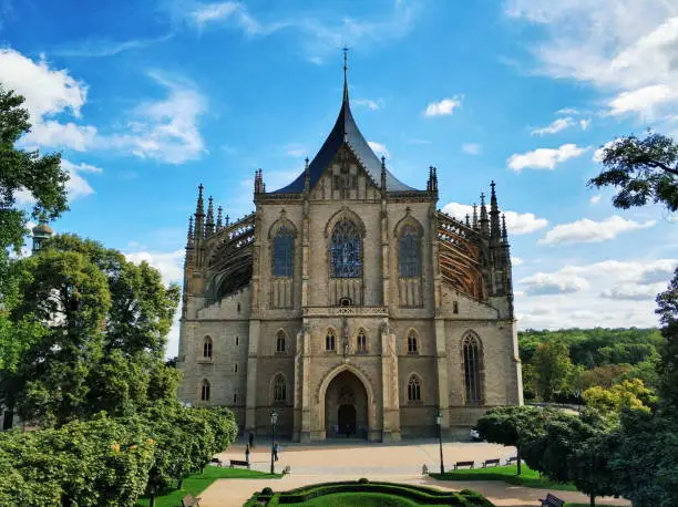 This is a Roman Catholic church in Kutná Hora in the style of a Cathedral, and is sometimes referred to as the Cathedral of St Barbara. It is one of the most famous Gothic churches in central Europe and it is a UNESCO world heritage site.