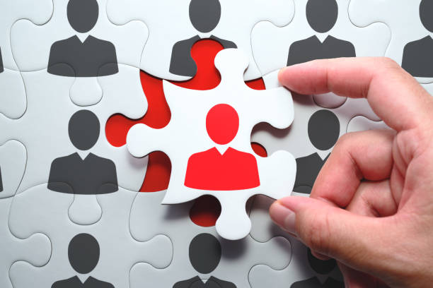 istock Selecting right people for organization's success. Think different and unique concept. 1061204528