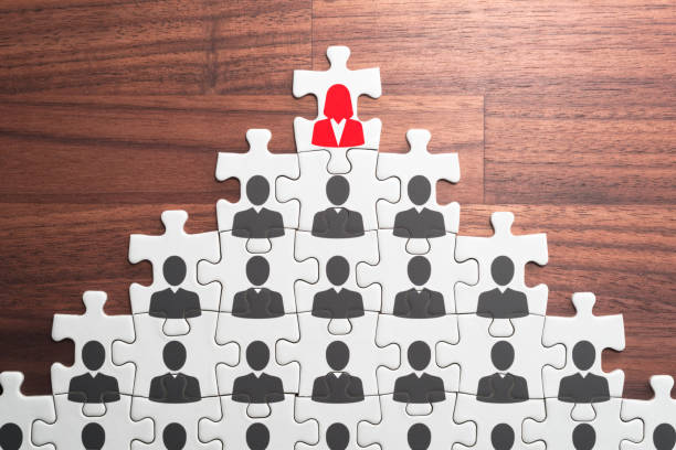 istock Successful female leader and corporate hierarchy. 1061204572