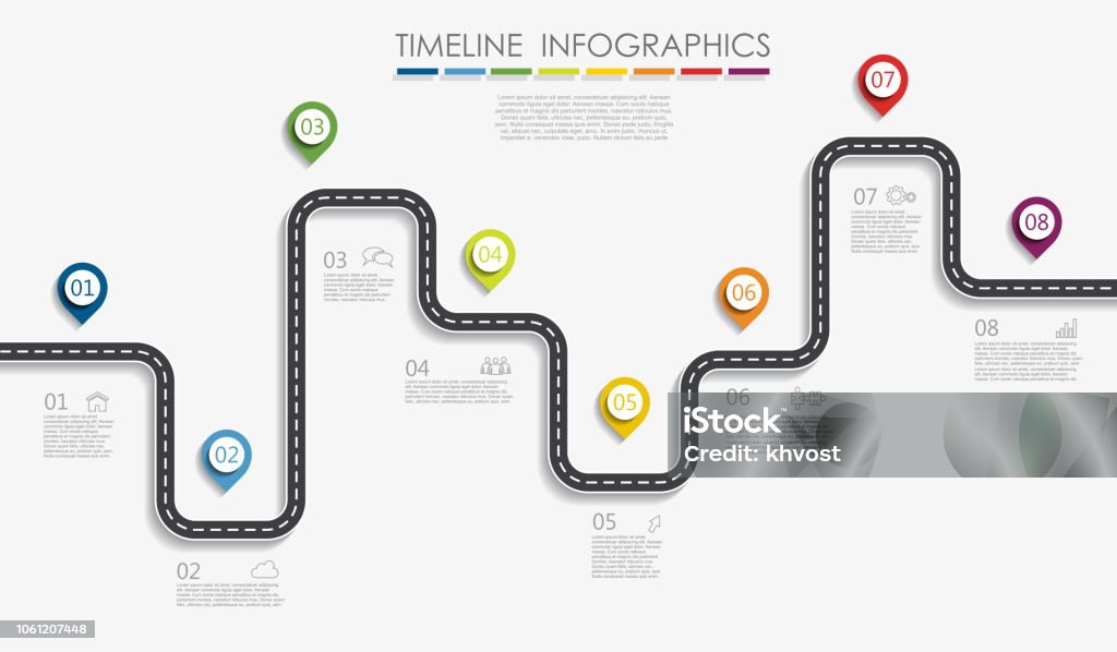 Navigation roadmap infographic timeline concept with place for your data. Vector illustration. Navigation roadmap infographic timeline concept with place for data. Vector illustration. Road Map stock vector