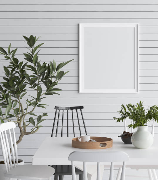 istock Mock up poster in Scandinavian style interior background 1061211212