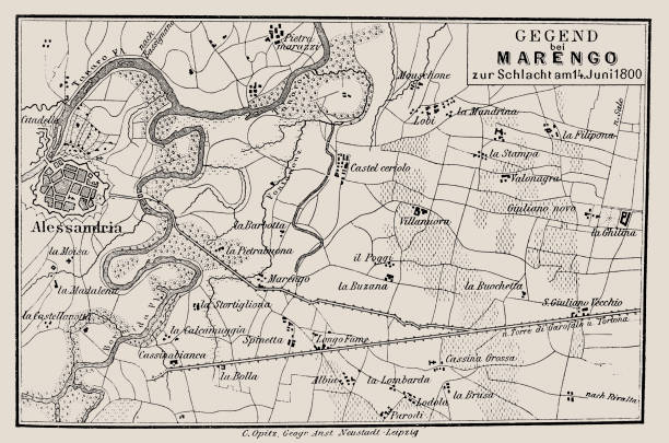 istock Map of Battle of Marengo, Morning 14 June1800 1061218904