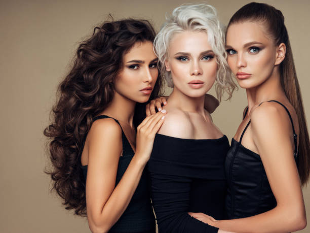 istock Three beautiful girls with a natural make-up 1061226852
