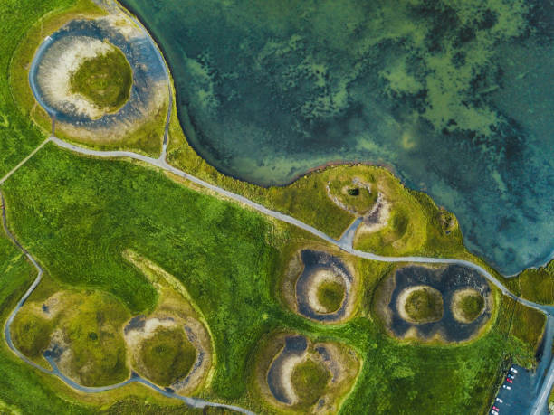 istock Myvatn lake in Iceland, volcanic craters. 1061234552