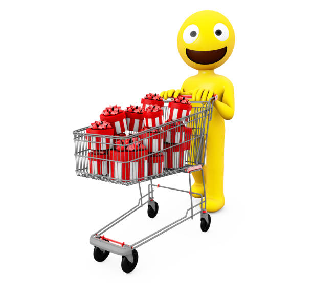 istock yellow character shopping cart 1061234652