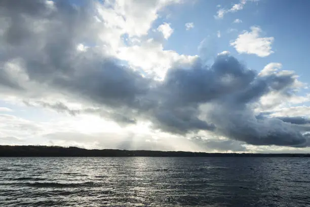 Photo of Clouded blue sky over the sea