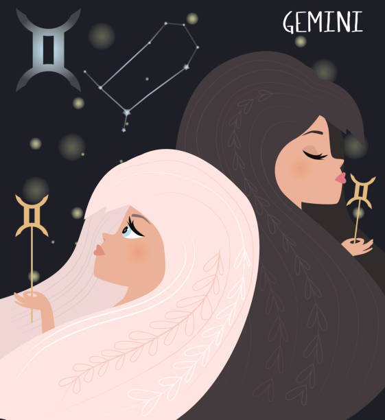 istock Illustration of Gemini Zodiac signs character. 1061239902