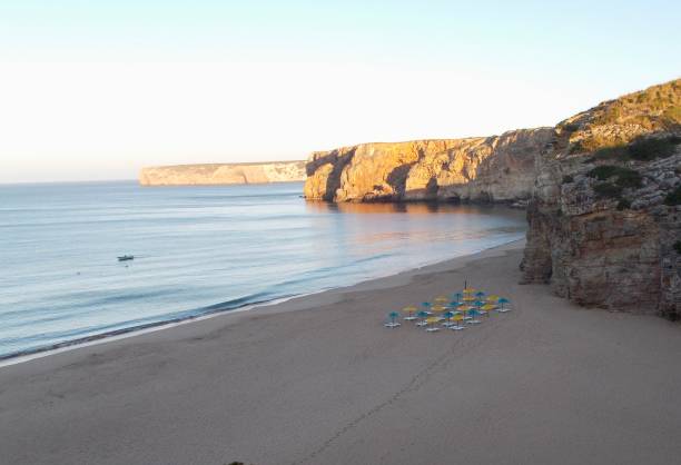 istock Beach with some umbrellas in yellow 1061253724
