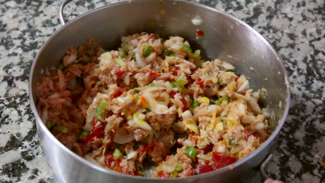 Preparation fill Pie (Empanada) Patty. Typical food from Spain